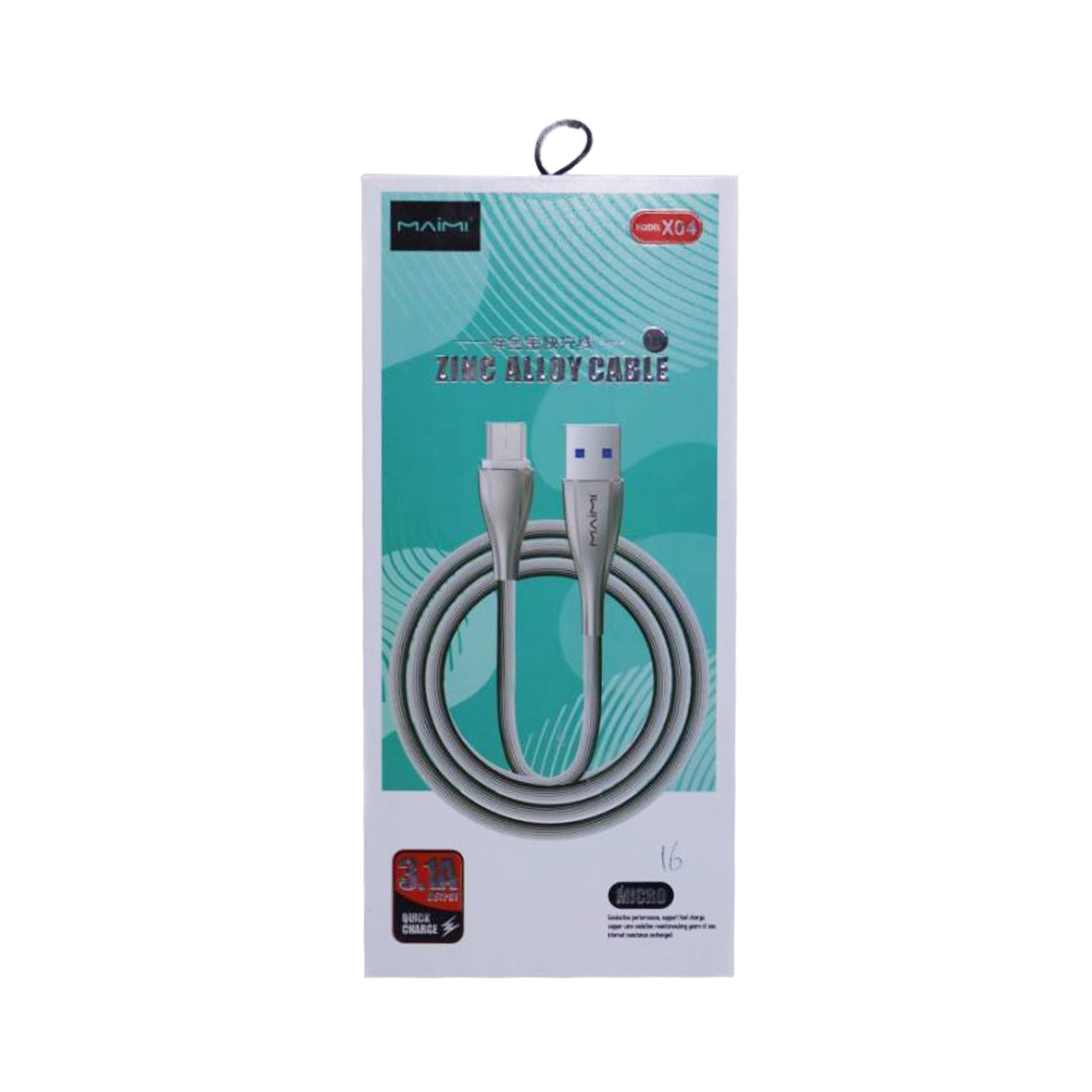 KABEL DATA MAIMI X04-MICRO-1.2M-WHITE/GREY/GOLD - 3.1A CHARGING SPEED -ZINC ALLOY+DURABLE PVC ORIGINAL